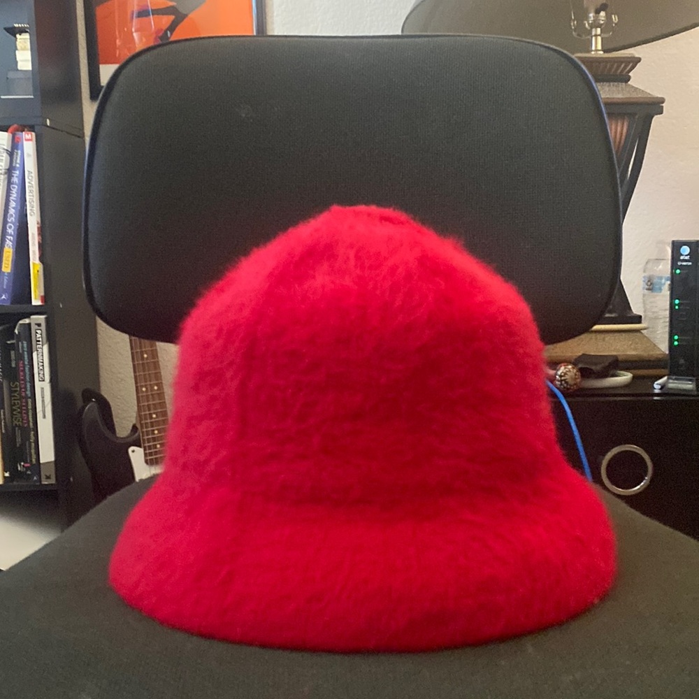 Red Fuzzy Bucket Hat